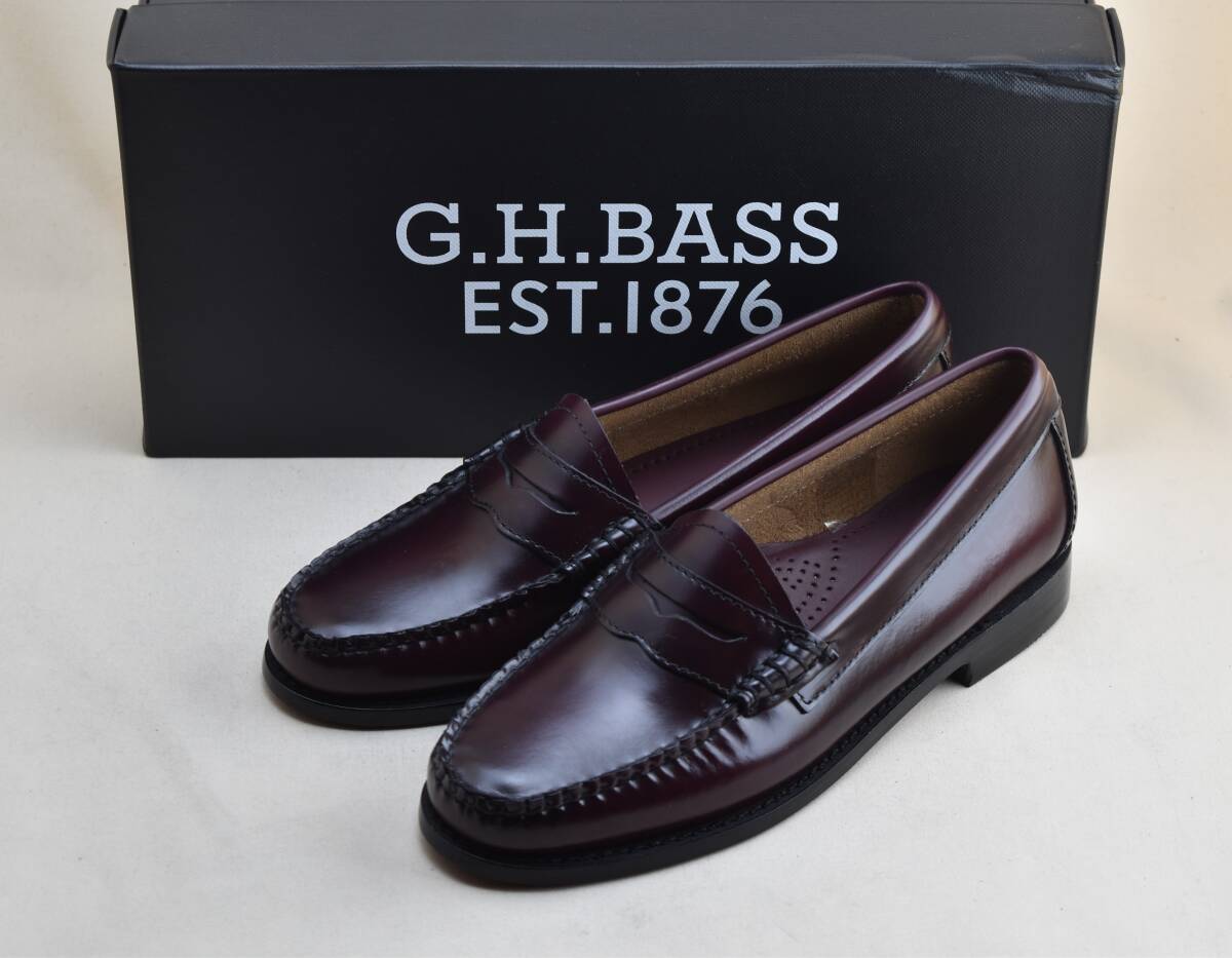 SALE!! G.H BASS ジーエイチ バス 定番 レディスサドルローファー ワインレザー US6 23-23.5cm相当 未使用品拍卖