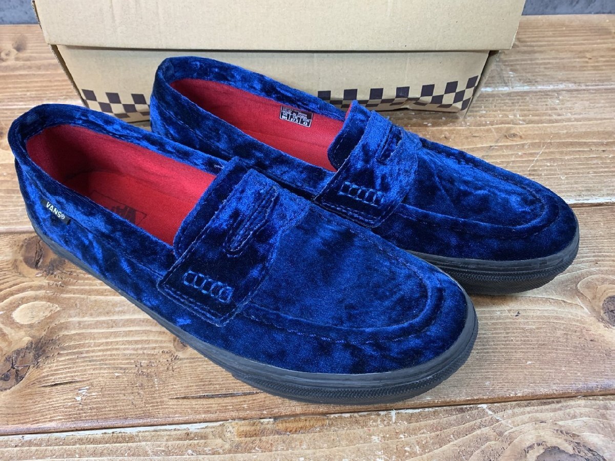 【TR-5972】美品 バンズ VANS VELVET LOAFER V96VVT ベロア ローファー シューズ スリッポン 靴 27.5cm ブルー系 東京引取可【千円市場】拍卖