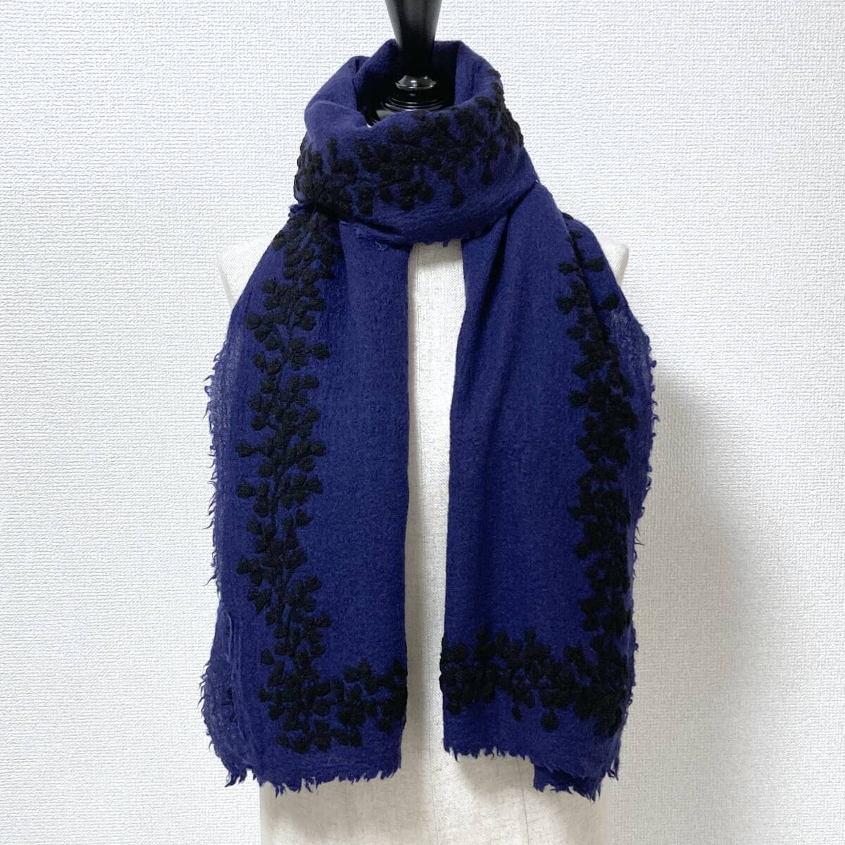 tricot COMME des GARCONS ウール 刺繍 ストール パープル 紫 トリコ コムデギャルソン マフラー archive 5070485拍卖
