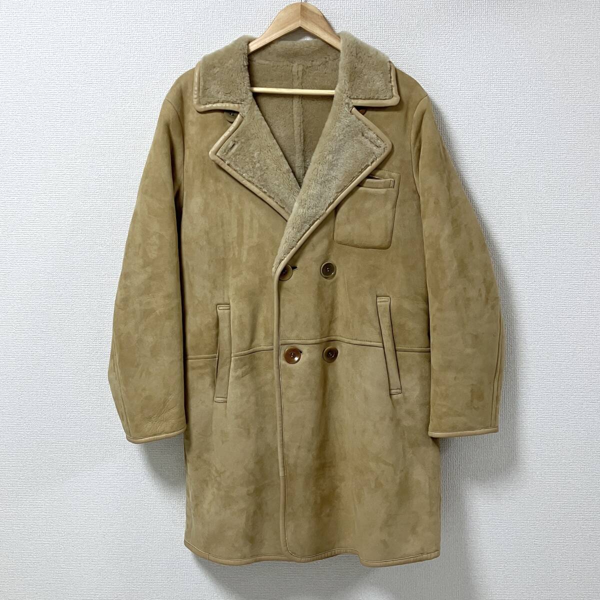 2015AW UNDERCOVER マルチボタン ラムレザー ムートン コート ダブル ベージュ 2サイズ アンダーカバー ジャケット archive 5100353 拍卖