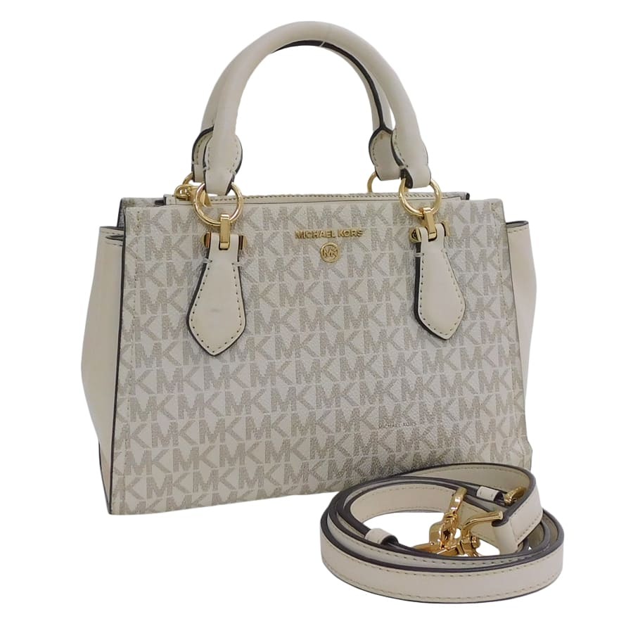 1円■美品 マイケルコース 2WAYバッグ ベージュ系 PVC×レザー レディース おでかけ MICHAEL KORS ■E.Blm.An-17拍卖