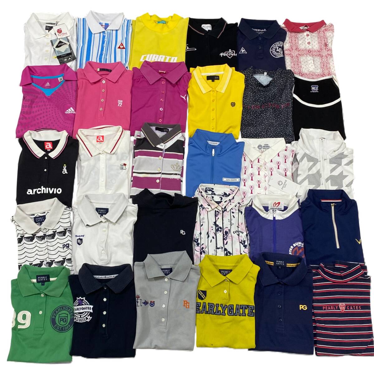 【1円】KG177 ゴルフレディース ポロシャツ 30点セット まとめ 卸売り パーリーゲイツ アルチビオ マスターバニー ジュンアンドロペ拍卖