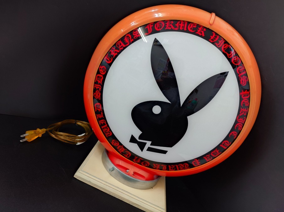 35925【ルームライト】 プレイボーイ ウサギ ルームライト 看板 丸型 高さ約44cm◆通電ジャンク品拍卖