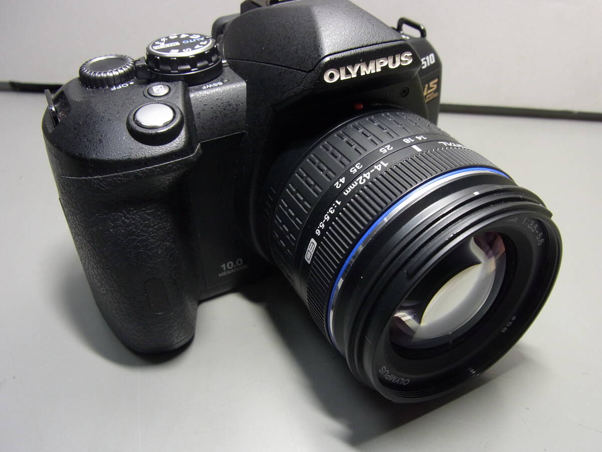 066 オリンパス E-510 OLYMPUS ZUIKO DIGITAL 14-42mm F3.5-5.6 レンズメモリーカード バッテリー付送料込み拍卖