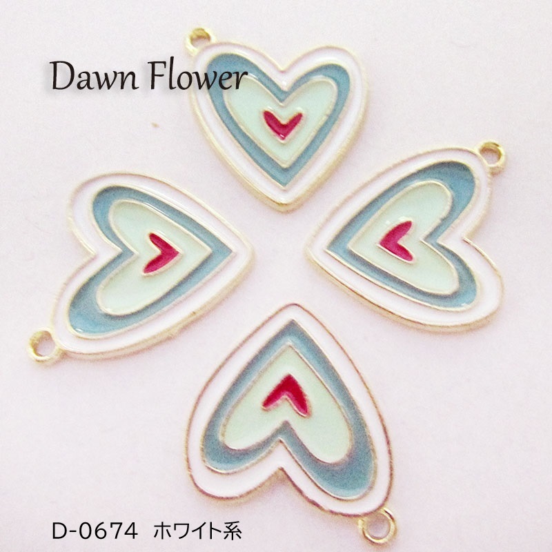 【D-0675】5pcs ハート 22×18mm ホワイト系 チャーム ハンドメイドパーツ拍卖