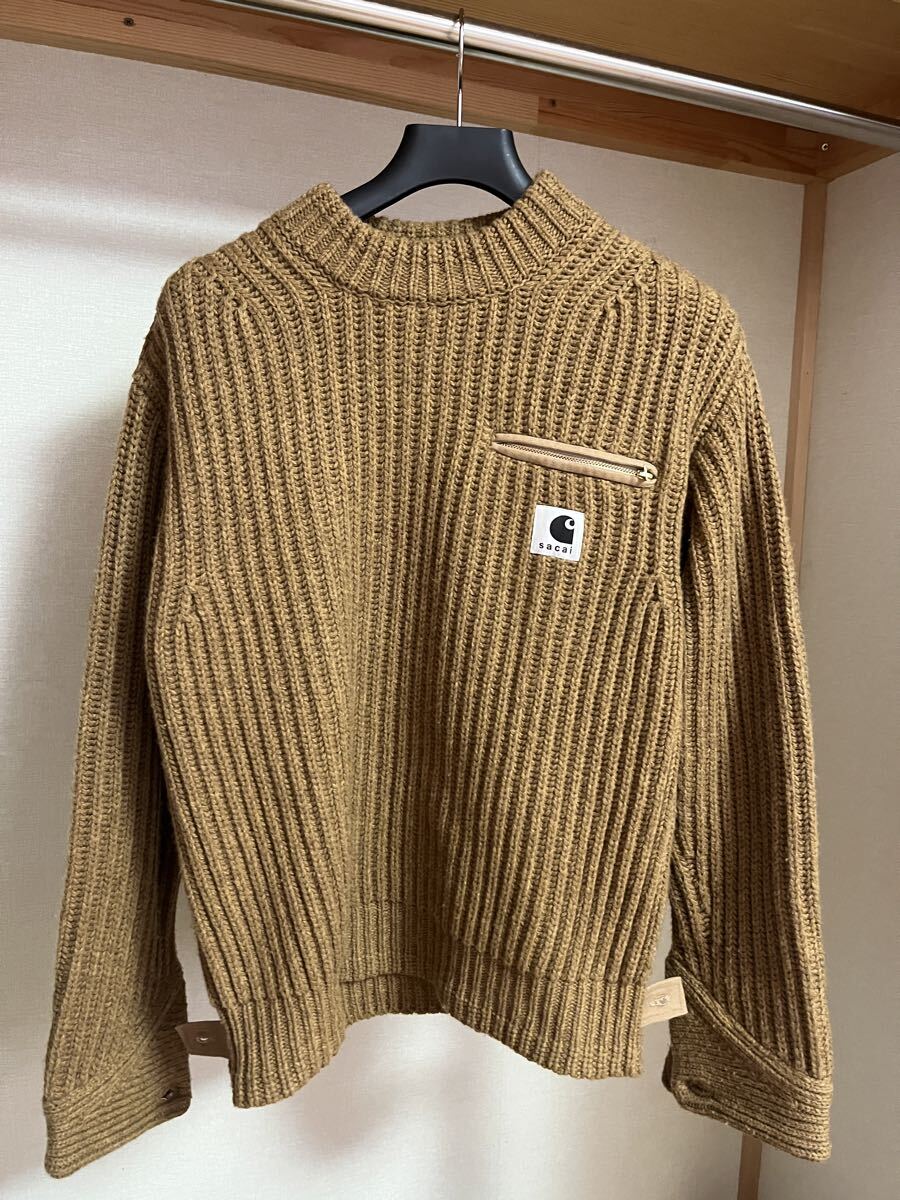 sacai×Carhartt WIP サカイ カーハート サイズ1 23AW Knit Pullover プルオーバーニットセーター 23-03112M 拍卖