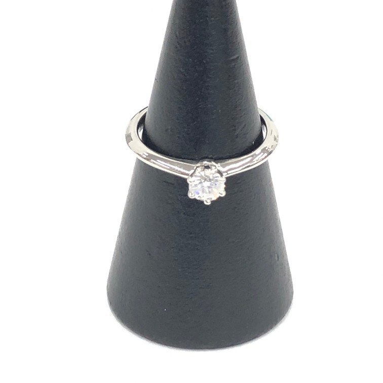 TIFFANY&Co. ティファニー ソリティアリング PT950/16766992 .24CT刻印あり サイズ8号 総重量3.20g 箱・ケースあり【DLAB3024】拍卖