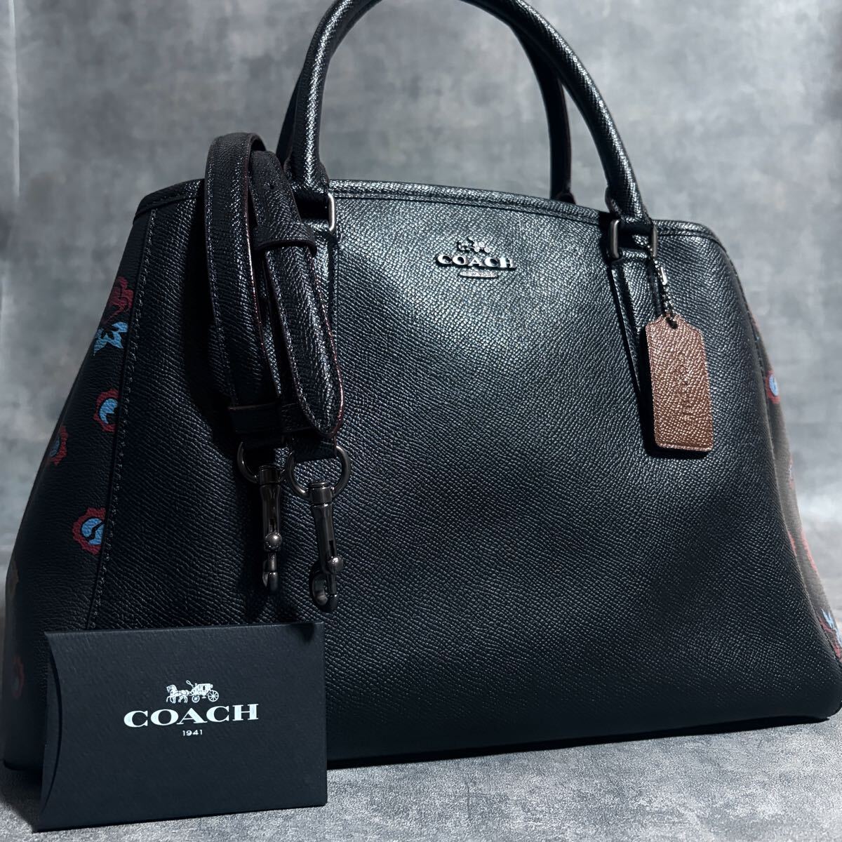 1円【 新品同様 】コーチ COACH ハンドバッグ ショルダーバッグ 2way ブラック レザー ビジネスバッグ 通勤 レディース拍卖