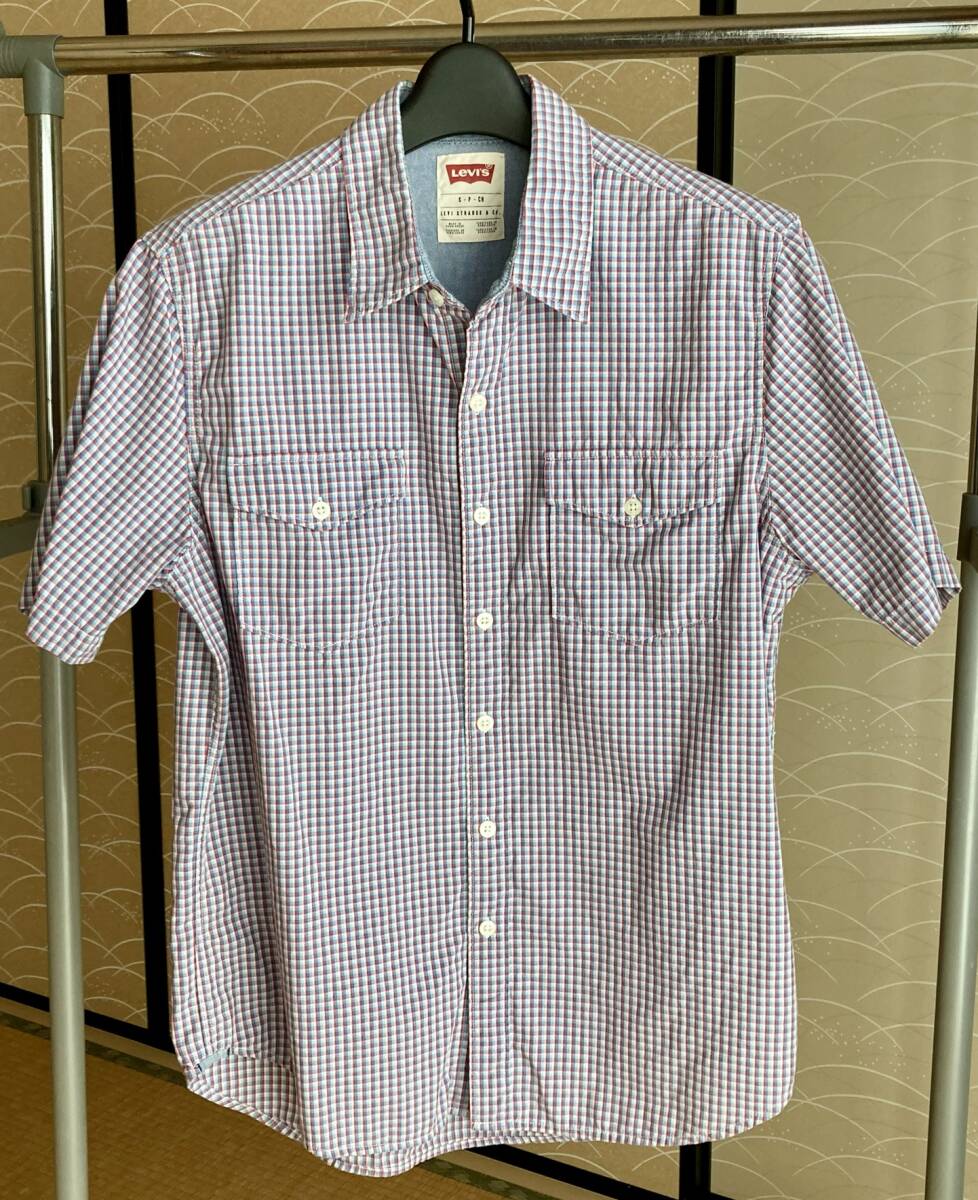 Sサイズ ☆Levi‘s(リーバイス) 赤紫色系 チェック柄半袖☆ 色違い同時出品 送料一律!拍卖