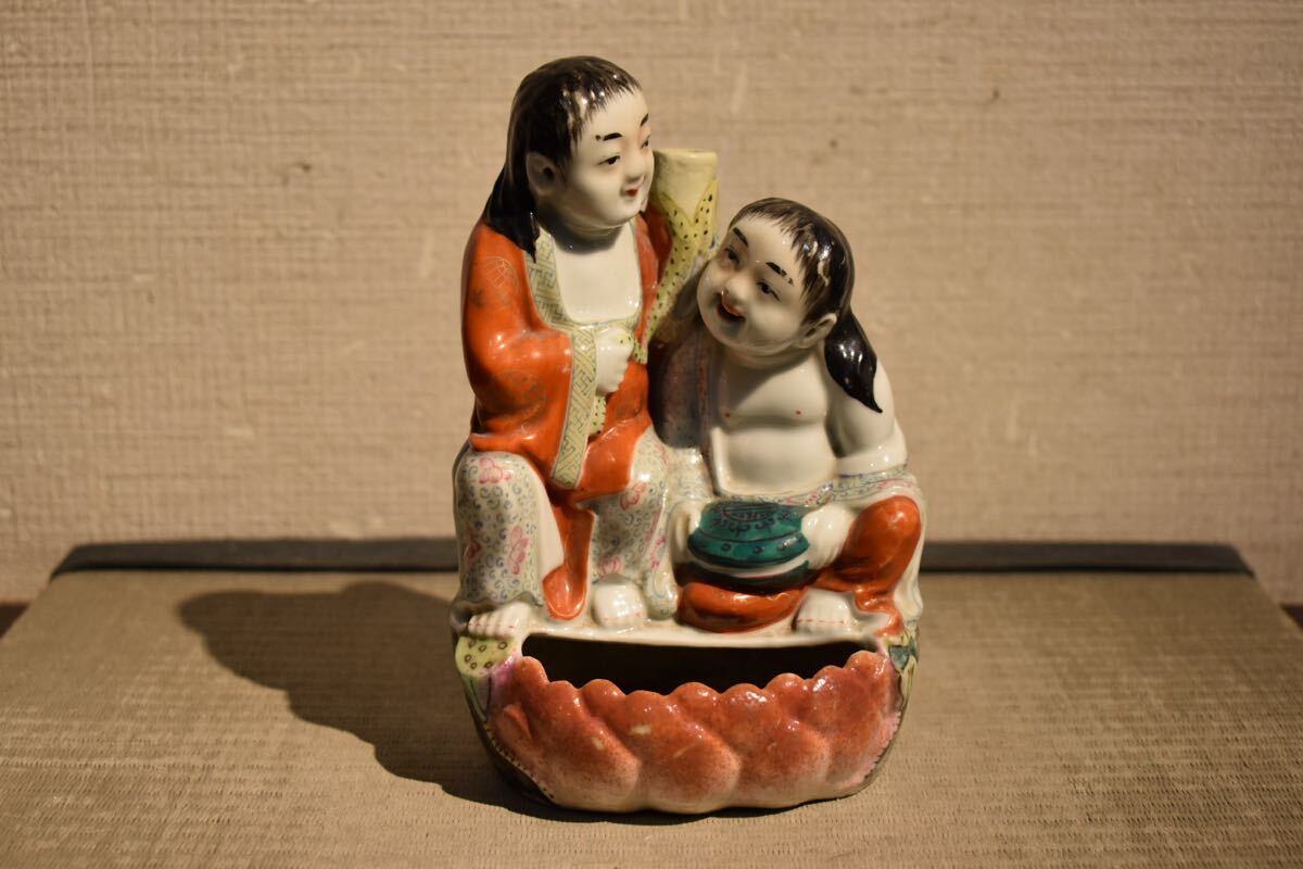 【GE】Y1412【コレクター所蔵品】時代 色絵人物像/中国古玩 中国美術 置物 人形 骨董品 時代品 美術品 古美術品 gy拍卖