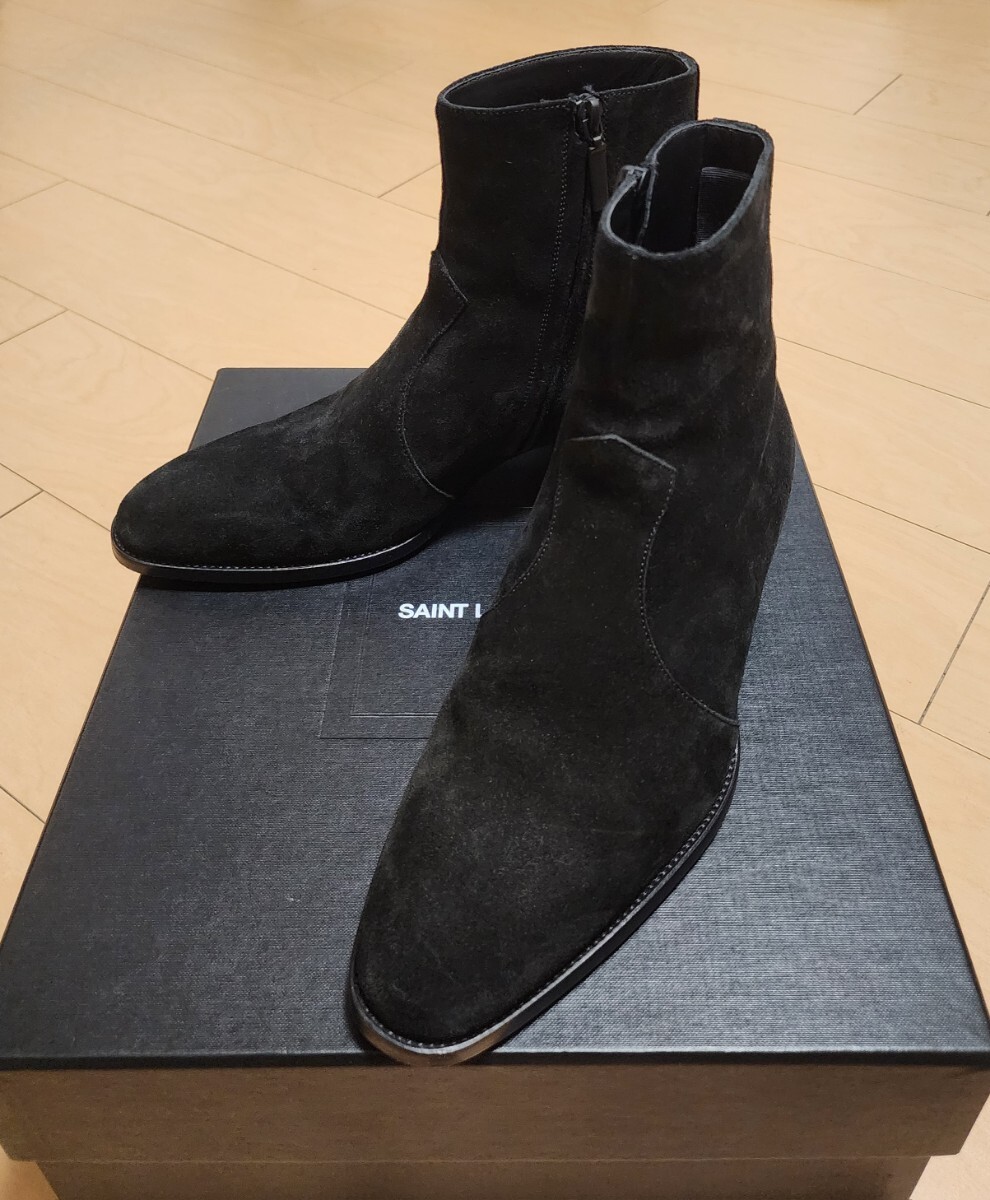 サンローラン Saint Laurent ワイアット スウェード メンズ ショートブーツ 40 25cm 拍卖