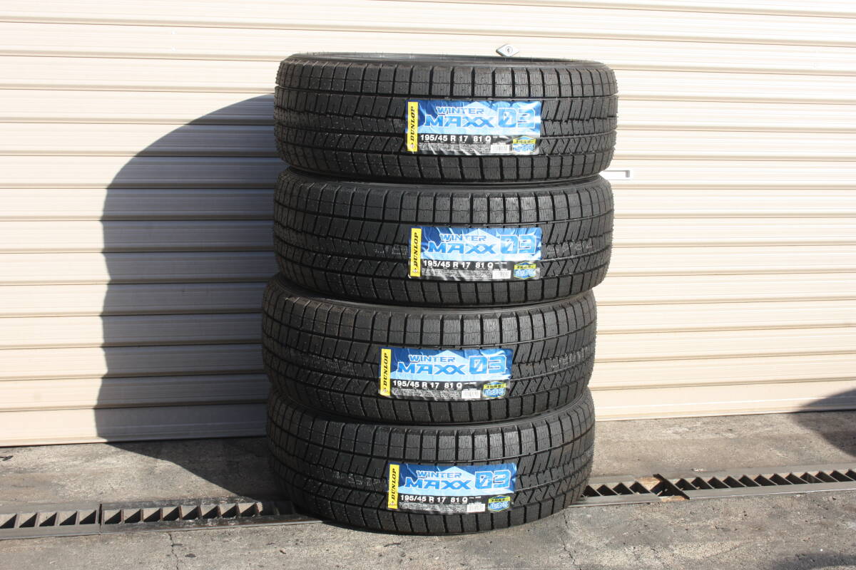 新古品 ダンロップ スタッドレス 195/45R17 4本 WINTER MAXX03 WM03 ウインターマックス03 スイフトスポーツ ZC33 ZC32 新品未使用拍卖