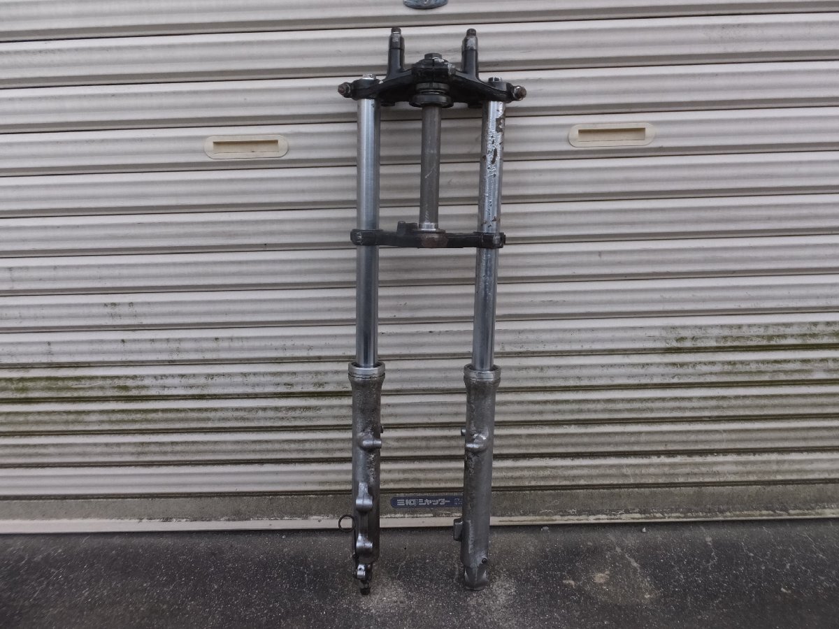 GSX250E ザリ 純正 当時物 フロントフォーク 33パイ ステム・トップブリッジ付き SUZUKI 絶版旧車 検/GSX400E ゴキ GS400 GS425 GT380 GT55拍卖