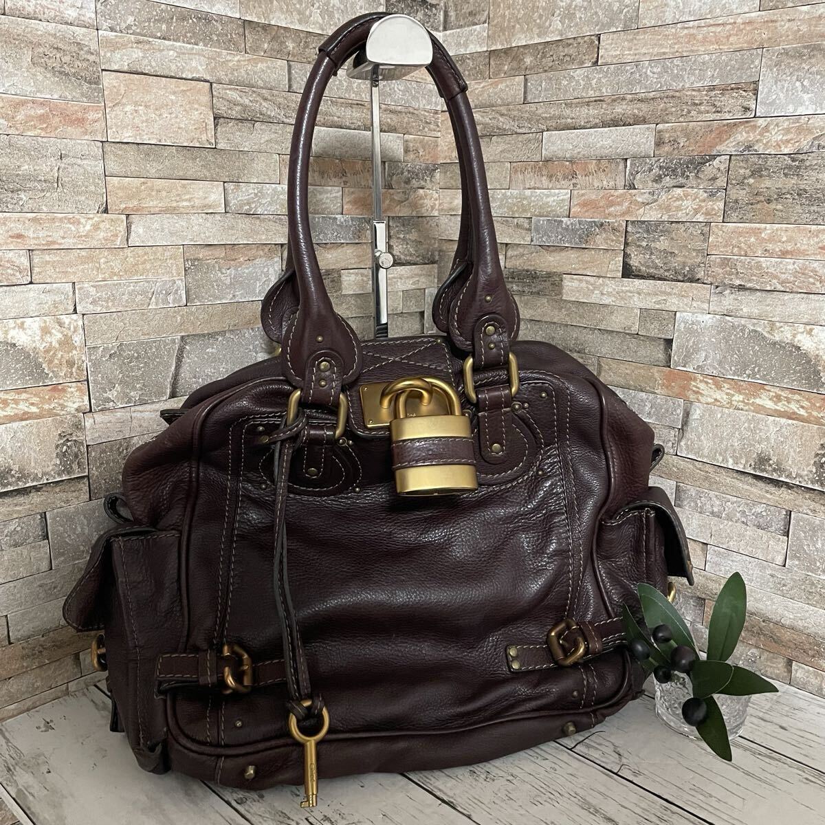1円 Chloe クロエ パディントン レザー カデナ 南京錠 パドロック ハンドバッグ トートバッグ 肩掛け拍卖
