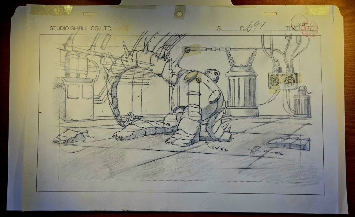 天空の城ラピュタ 原画 セル画 layout 映画制作過程で作成された未採用の純手描き線画 宮崎駿 GHIBLI-002拍卖