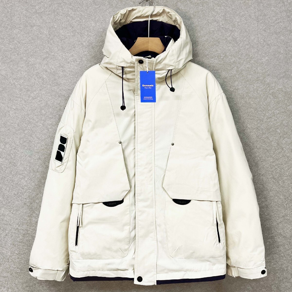 上品 ダウンジャケット 定価12万◆Emmauela・イタリア・ミラノ発◆グースダウン90% 機能性 重厚 マウンテンパーカー カジュアル 真冬 L/48拍卖
