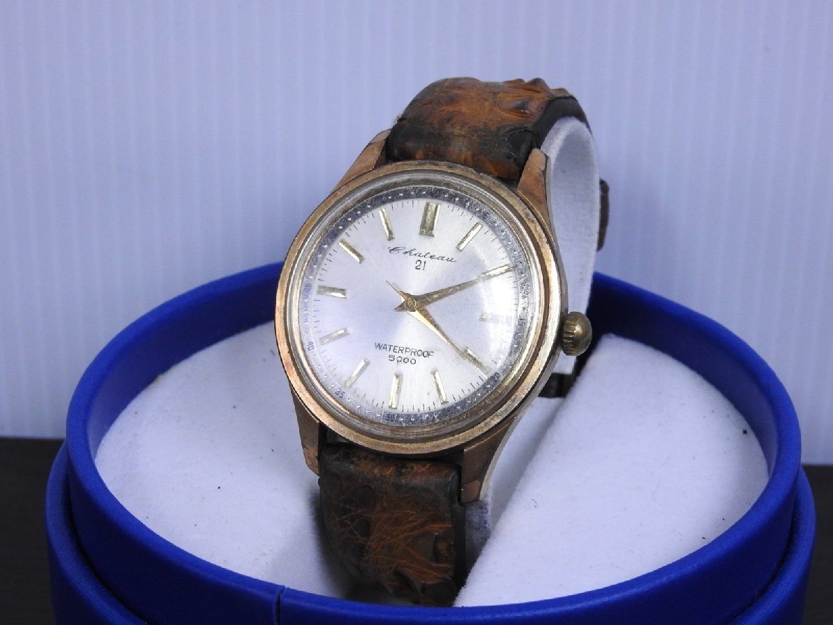 A-764 中古 ジャンク品 Takano Chateau タカノ シャトー 21石 腕時計 30068 ウォータープルーフ5000 メンズ ウォッチ 手巻き 稼働品拍卖