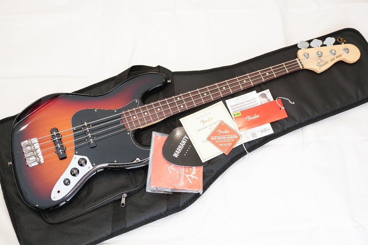 1円~ 【未使用に近い】2025年7月購入!Fender USA フェンダー エレキベース AM PERF JAZZ BASS RW 3TSB 07/2024拍卖