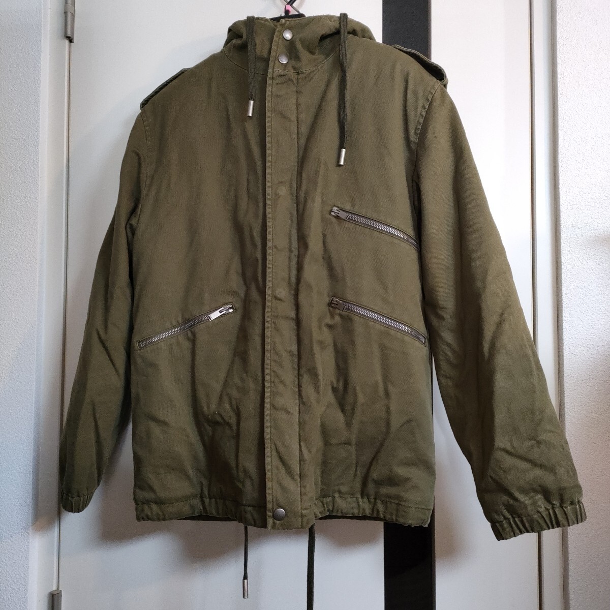 【美品】SAINT LAURENT PARIS 裏地ボア モッズコート カーキ オリーブ 1204-クロ前-EI7拍卖
