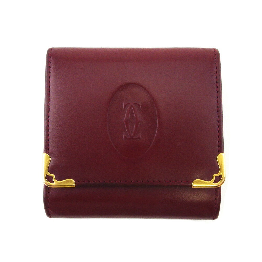 【30%OFFクーポン】カルティエ CARTIER コインケース マストライン ボルドー ゴールド レディース 中古拍卖