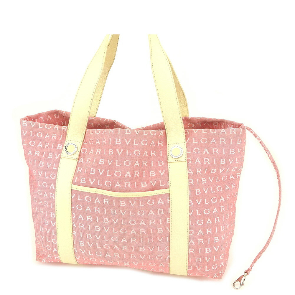【30%OFFクーポン】ブルガリ トートバッグ ワンショルダー レディース ロゴマニア レッド ベージュ 中古拍卖