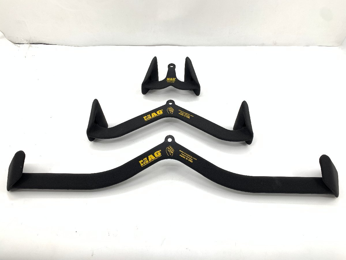 美品♪MAG ケーブルトレーニング用アタッチメント ニュートラル 3点セット クローズグリップ ミディアムグリップ ワイドグリップ 12002N拍卖