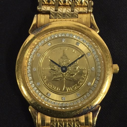 ELGIN エルジン FK-368-C メイプルリーフ コインウォッチ クォーツ 腕時計 裏蓋 925刻印 未稼働 QH115-282拍卖