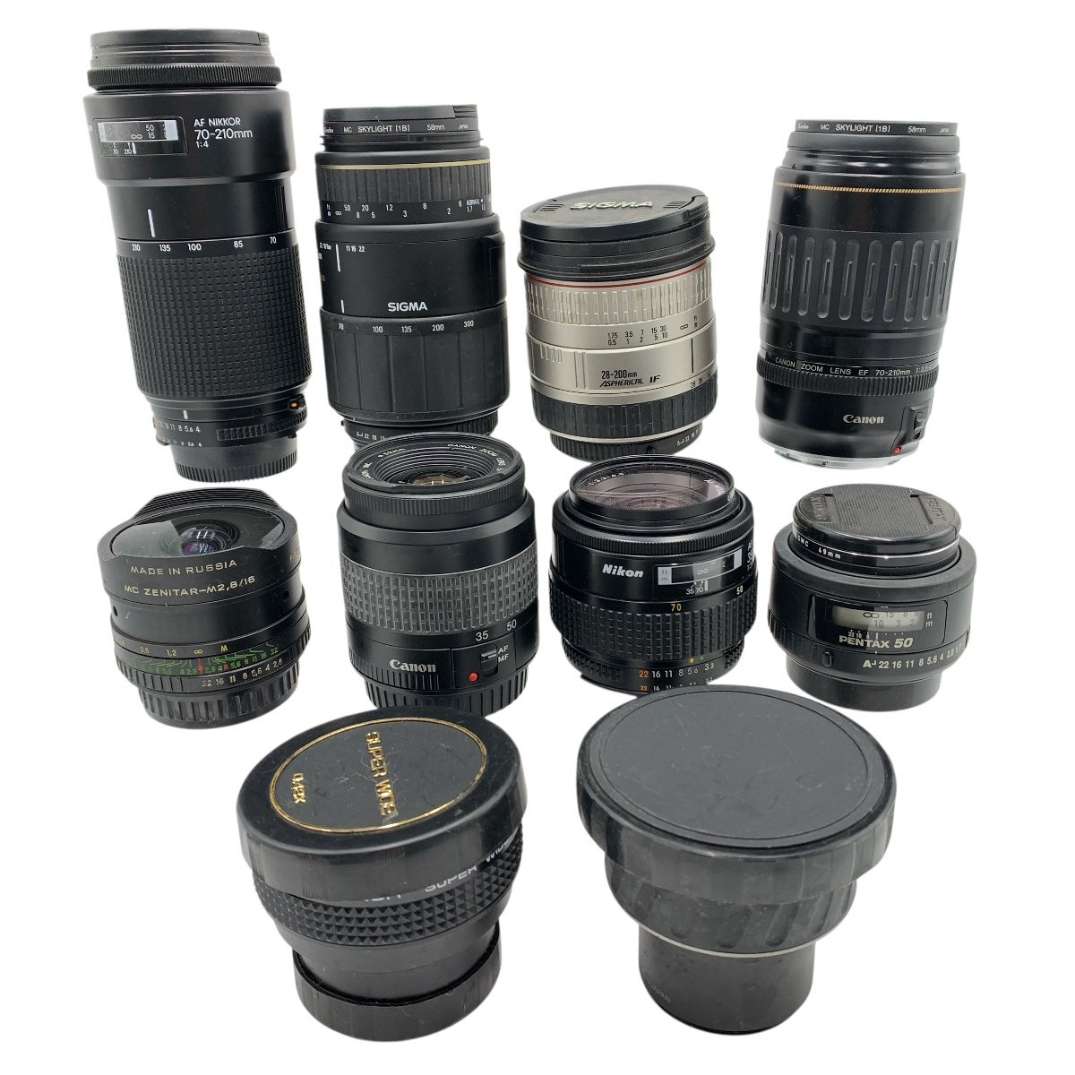 Nikon カメラ レンズ 大量 おまとめ SIGMA Canon PENTAX ZENITAR ZYKKOR RAYNOX 動作未確認 ジャンク品 80サイズ 蘇さ(BBY2237)拍卖