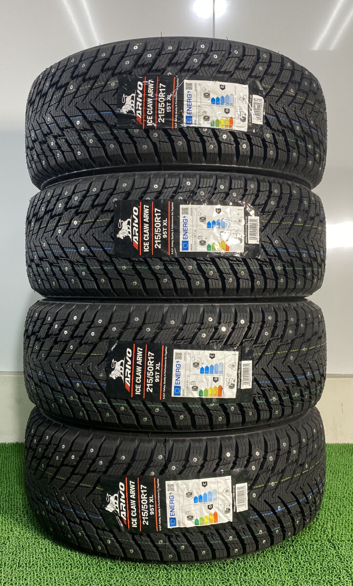 215/50R17 95T XL ARIVO ARW7 新品 スパイクタイヤ 4本セット 2025年製 ※本州送料無料 215/50/17 冬タイヤ拍卖