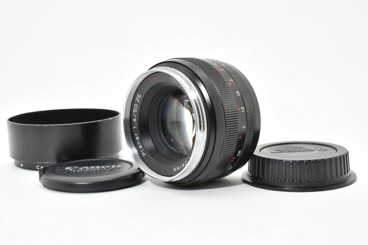 ★☆希少品 Carl Zeiss Planar 50mm f1.4 ZE T* Canon カールツァイス EF マウント #965☆★拍卖