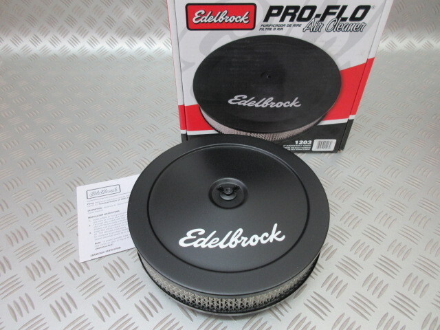 1203 EDELBROCK エデルブロック エアクリーナー 10inch Black Powder Coat! NEW Pro-Flo Series Air Cleaners拍卖