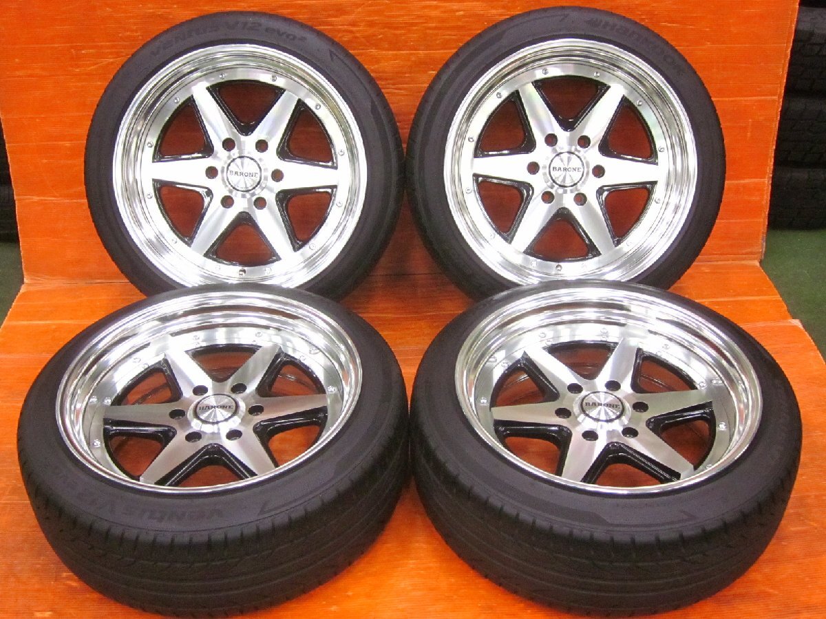 【Y4 ステップリム 2ピース☆ファブレス ヴァローネ XR-6 19インチ 9.0J +23/9.0J +13 PCD139.7 6H HANKOOK 225/45R19 FABULOUS BARONE拍卖