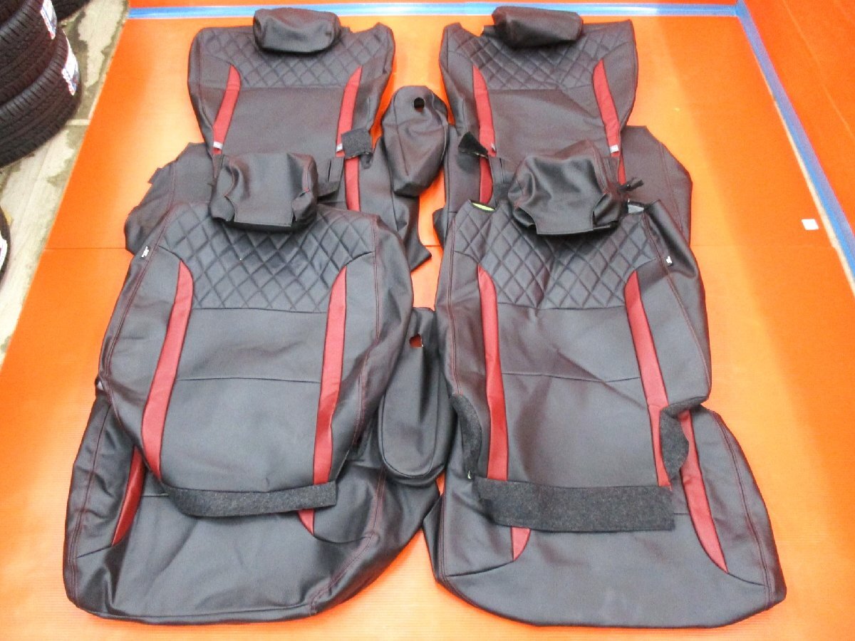 【T】ダイハツ タント LA650S LA660S 純正 プレミアムシートカバー 08220-K2618 1台分 ブラック/レッド 汚れ等あり 中古品拍卖