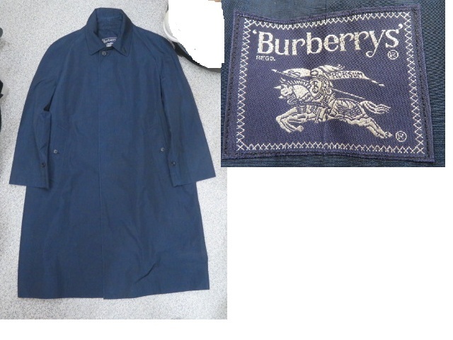 80's90's Burberrys バーバリーズ (色紺) トレンチコート ベルトなし拍卖
