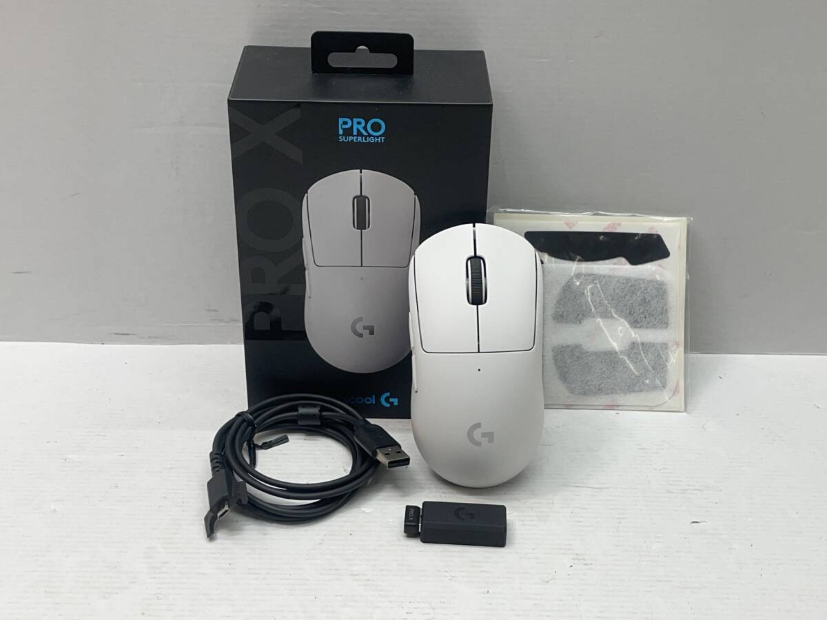 01w2456 logicool ロジクール PRO X SUPERLIGHT ワイヤレス ゲーミングマウス ホワイト G-PPD-003WL-WH 簡易動作確認済み 中古品拍卖
