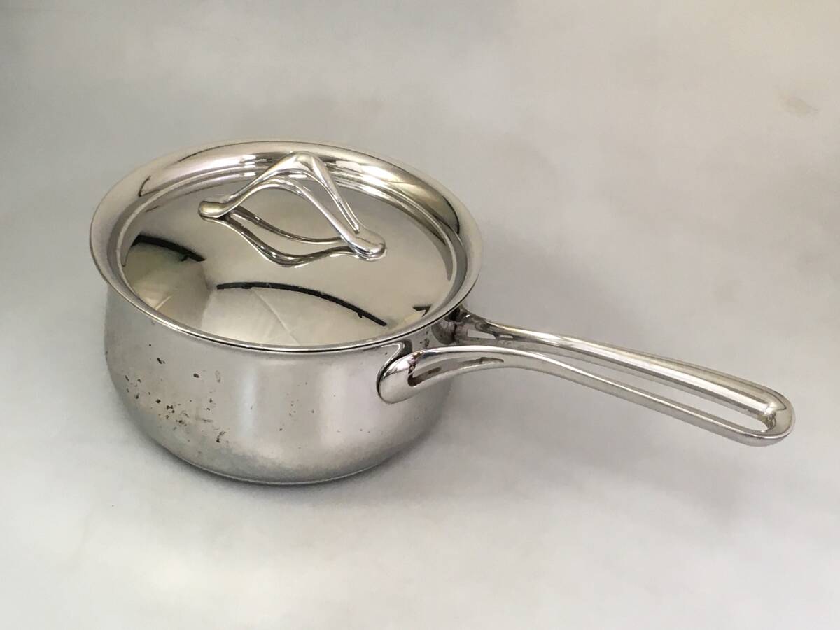 ☆ LAGOSTINA ラゴスティーナ ステンレス製 片手鍋 ソースパン INOX 18/10 底面直径約16cm 蓋付き 現状品 ◆ 拍卖