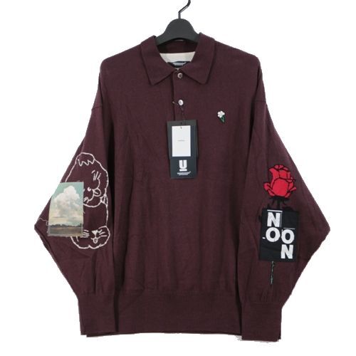 UNDERCOVER アンダーカバー 25SS Co/Ca袖JQ&パッチポロニット 3 ボルドー拍卖
