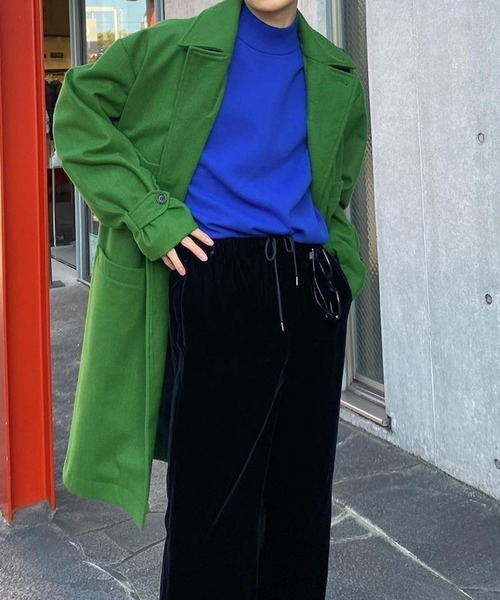 「Lui's」 ステンカラーコート 2 グリーン メンズ拍卖