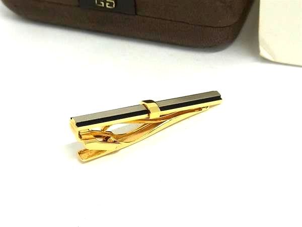 ■美品■ GIVENCHY ジバンシィ ネクタイピン タイクリップ アクセサリー 紳士 メンズ ゴールド系×シルバー系 DK2875拍卖