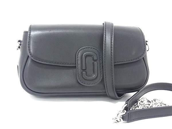 1円 ■美品■ MARC JACOBS マークジェイコブス ザ クローバー レザー 2WAY ハンドバッグ ショルダー クロスボディ ブラック系 FN8544拍卖