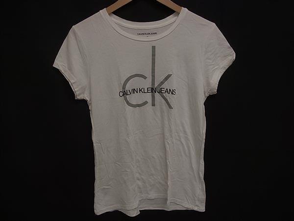 ■美品■ Calvin Klein Jeans カルバンクラインジーンズ 半袖 Tシャツ トップス 表記サイズ M 洋服 レディース ホワイト系 DH9732拍卖
