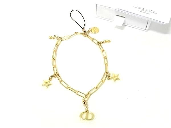 ■新品■未使用■ DIOR ディオール ストラップ キーホルダー バッグチャーム レディース ゴールド系 DI8628拍卖