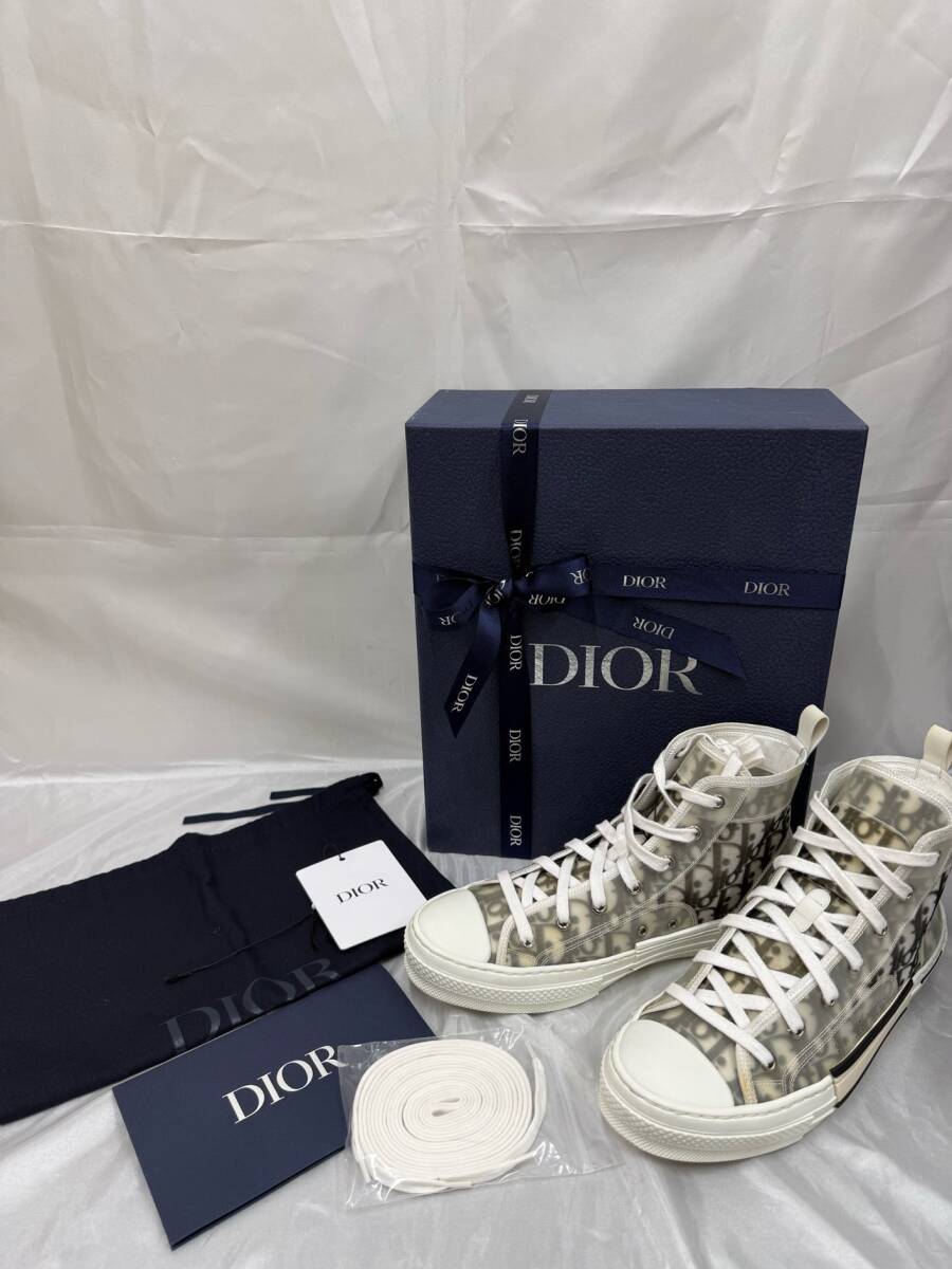 Christian Dior クリスチャンディオール B23 オブリーク ファブリック ハイカット メンズ スニーカー シューズ 靴 27.5cm 相当 箱付拍卖