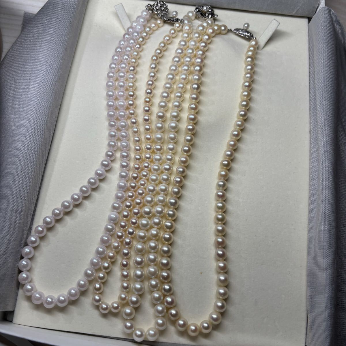 本真珠 4点おまとめ あこや真珠 パール ネックレス アコヤ 訳あり pearl jewelry necklace mr61拍卖