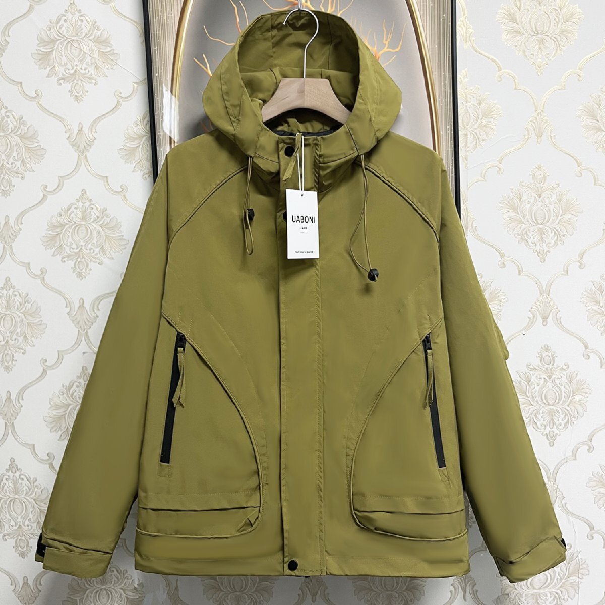 個性EU製&定価6万◆UABONI*Paris*ジャケット*ユアボニ*パリ発◆防風 保温 撥水加工 カジュアル アウター マウンテンパーカー 登山服 L/48拍卖