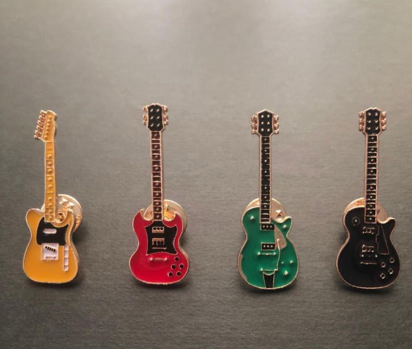 ギター エレキギター ピンバッジ 4個セット拍卖