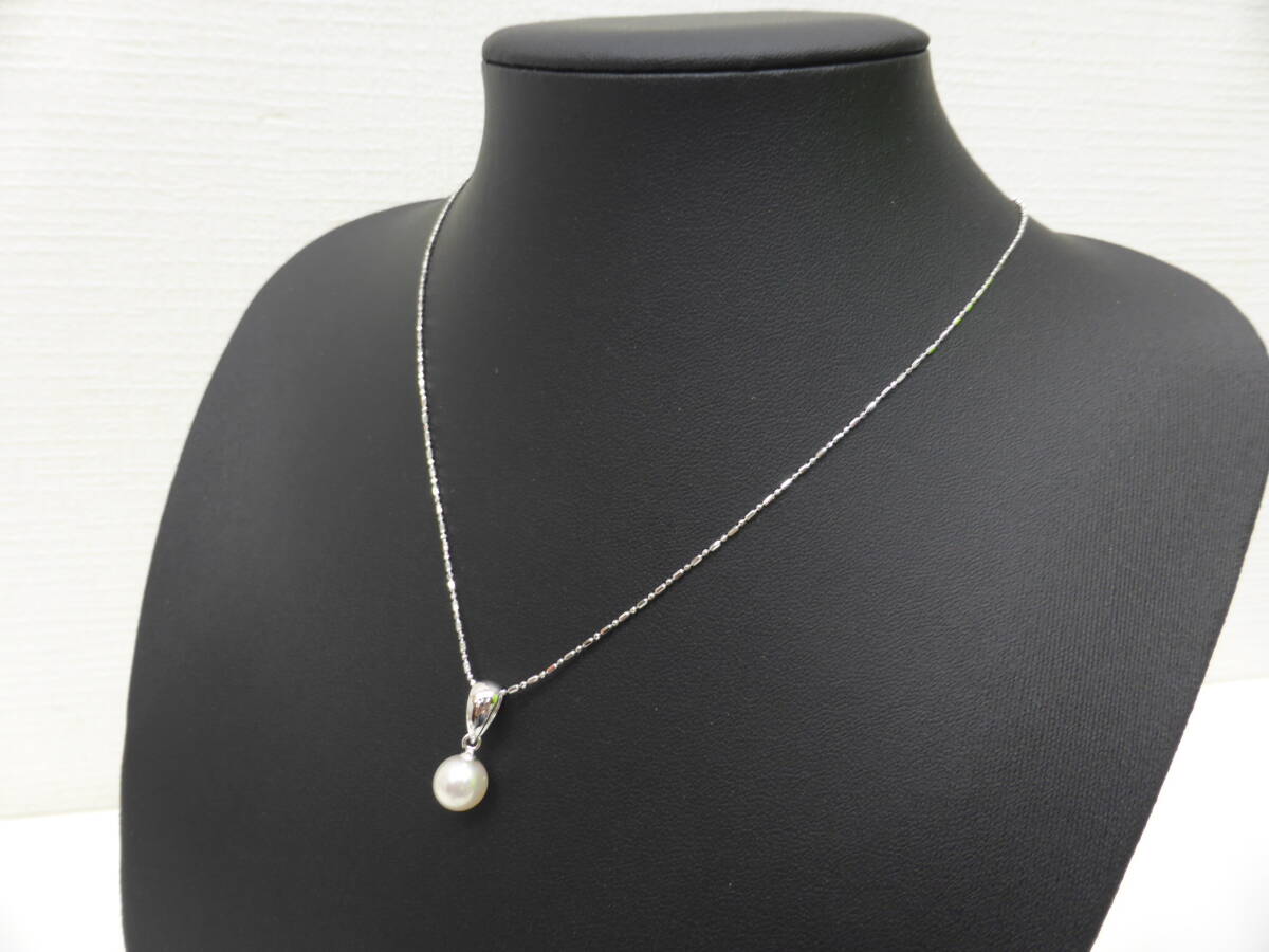 アクセサリー祭 田辺真珠養殖場 Sv925 アコヤ真珠 約8mm ネックレス 美品 保管品 シルバー パール レディース ペンダント拍卖