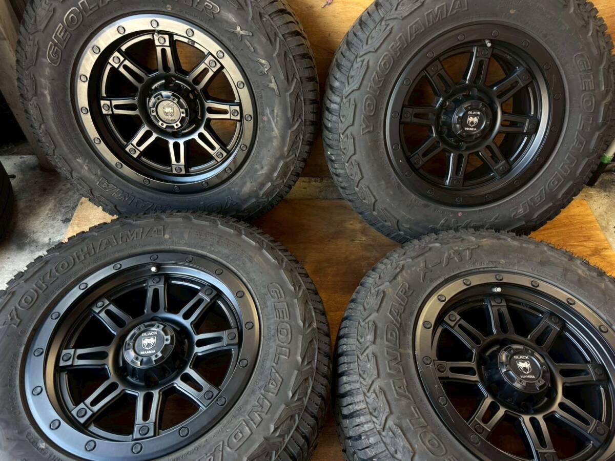 売切 ハマーH3 ブラックMAMBA 17インチAW 2022年製造 溝ありヨコハマジオランダーX オールテレーンタイヤスタッドレス4本セット PCD139.7 拍卖
