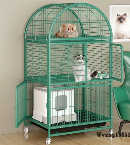 猫ケージ超大空間多層室内家庭用猫別荘2階猫小屋トイレ付き拍卖