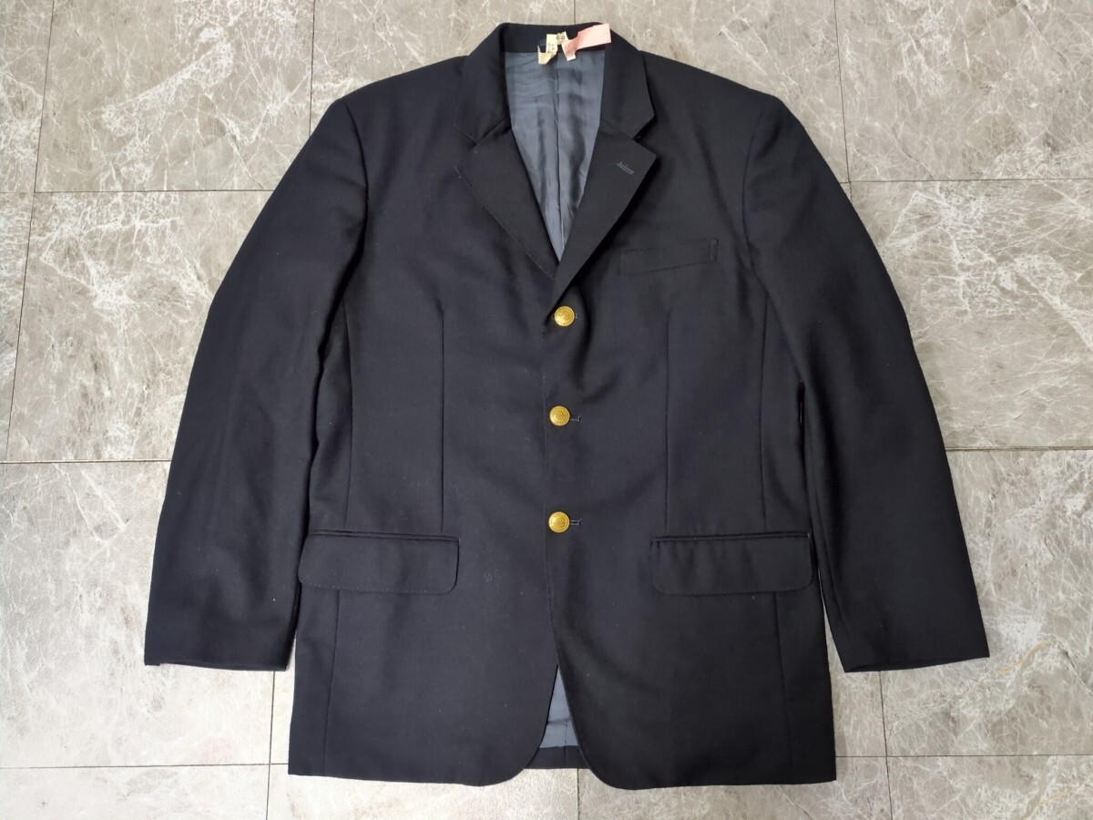 2. 90s ABAHOUSE 紺ブレ 国産 日本製 ヴィンテージ テーラード ジャケット ウール 金ボタン 鷲アドラー コンチョ アウター サイズ3 y301拍卖